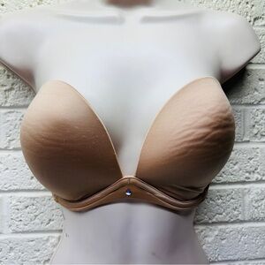VICTORIA'S SECRET Sz 36D Beige Tan Very Sexy Strapless Bra • READ‼